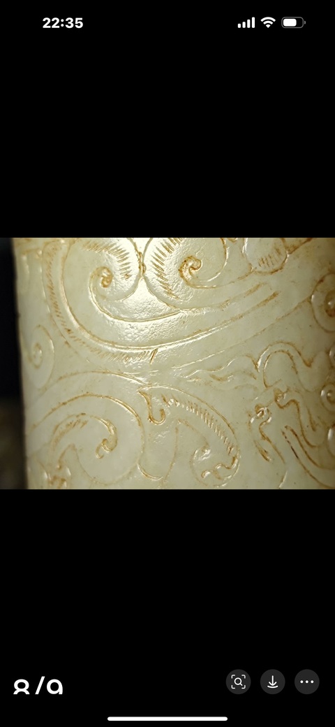 古玩玉器仿古做舊玉筆筒真品鑒賞圖