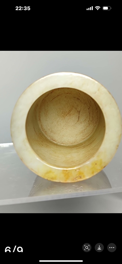 古玩玉器仿古做舊玉筆筒真品鑒賞圖
