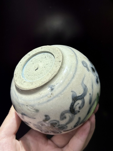 古玩陶瓷青花花卉紋水盂真品鑒賞圖