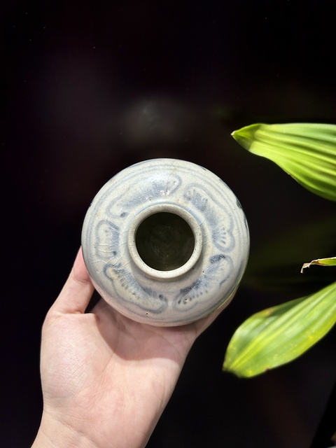 古玩陶瓷青花花卉紋水盂真品鑒賞圖