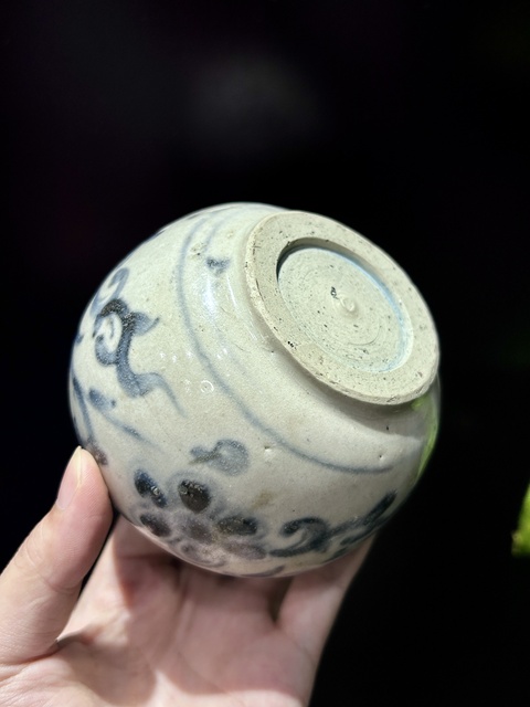 古玩陶瓷青花花卉紋水盂真品鑒賞圖