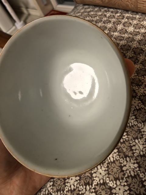 古玩陶瓷珊瑚紅粉彩八寶紋仰鐘杯真品鑒賞圖