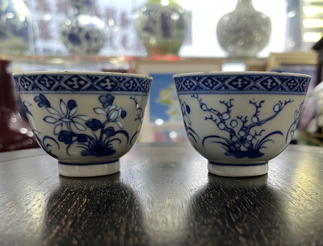 古玩陶瓷一路連科玲瓏瓷青花杯真品鑒賞圖