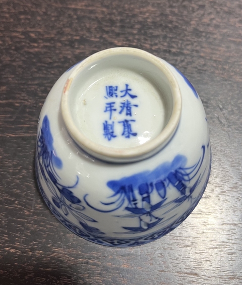 古玩陶瓷一路連科玲瓏瓷青花杯真品鑒賞圖
