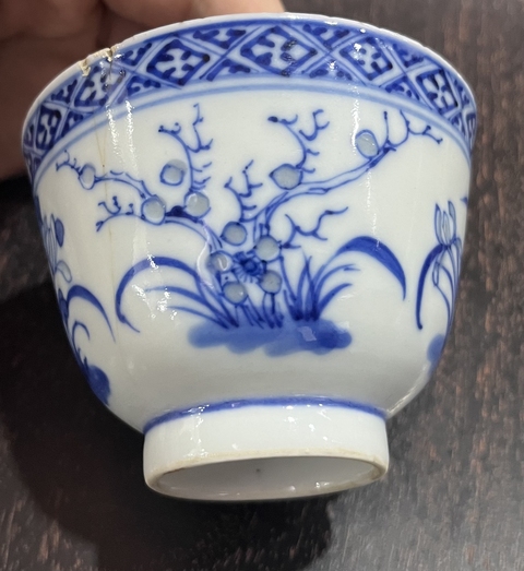 古玩陶瓷一路連科玲瓏瓷青花杯真品鑒賞圖