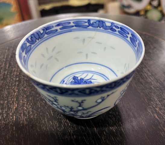 古玩陶瓷一路連科玲瓏瓷青花杯真品鑒賞圖