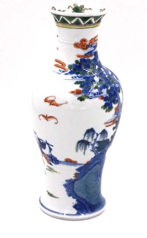 古玩陶瓷青花加彩瓶真品鑒賞圖