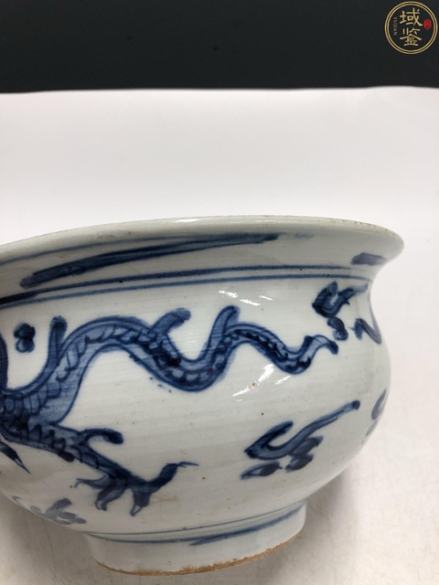古玩陶瓷清早·青花雙龍戲珠紋香爐拍賣，當前價格5580元
