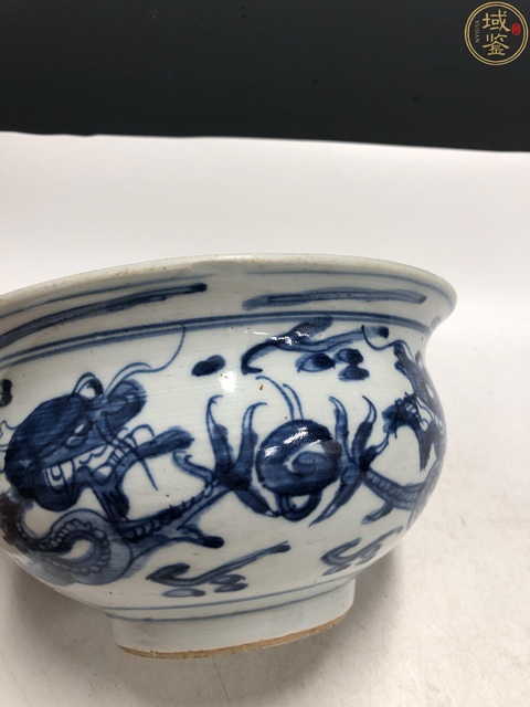 古玩陶瓷清早·青花雙龍戲珠紋香爐拍賣，當前價格5580元