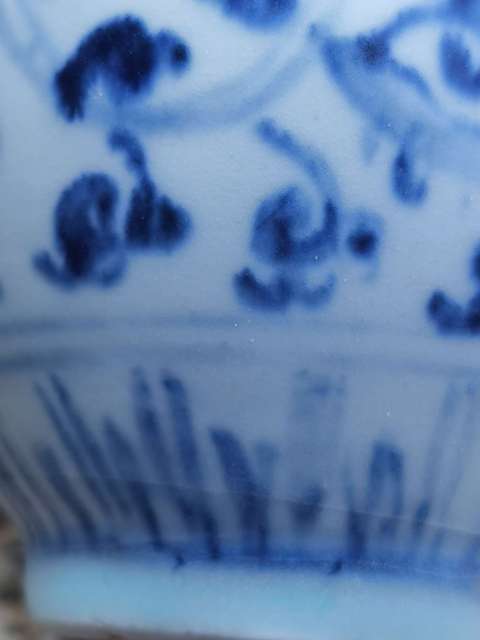 古玩陶瓷花卉紋青花玉壺春瓶真品鑒賞圖