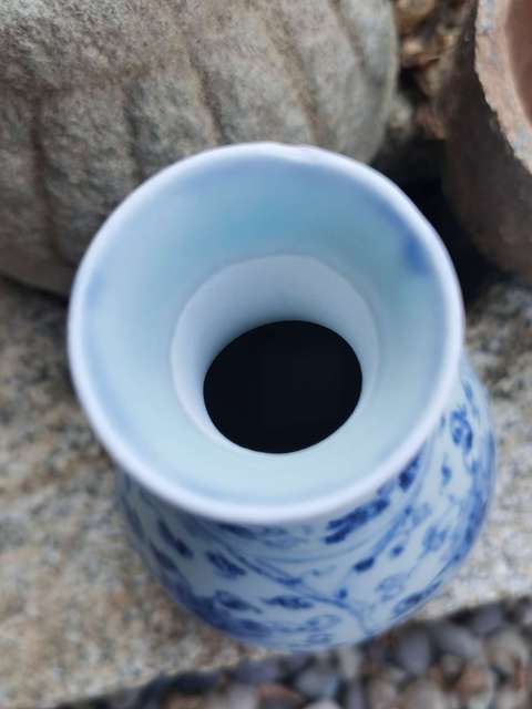 古玩陶瓷花卉紋青花玉壺春瓶真品鑒賞圖