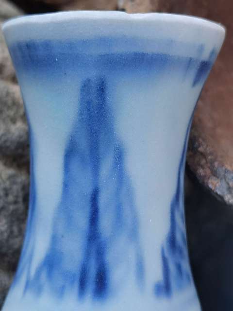 古玩陶瓷花卉紋青花玉壺春瓶真品鑒賞圖