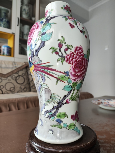 古玩陶瓷花鳥紋粉彩雞腿瓶真品鑒賞圖