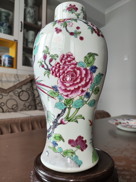 古玩陶瓷花鳥紋粉彩雞腿瓶真品鑒賞圖