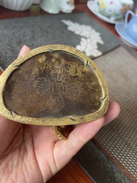 古玩銅器鎏金綠度母造像真品鑒賞圖