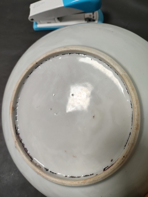 古玩陶瓷明晚期云鳳紋盤真品鑒賞圖