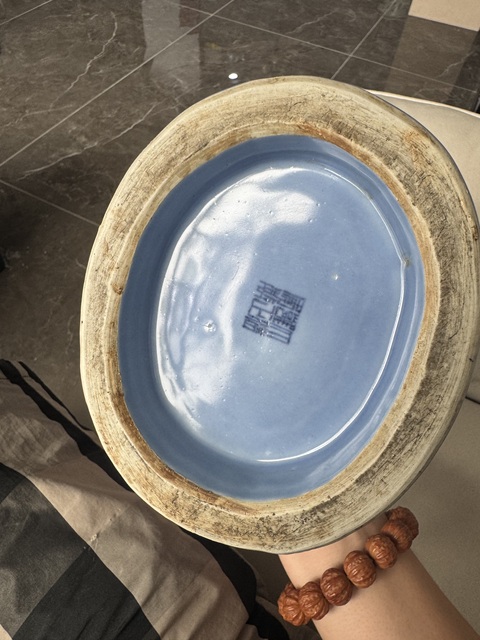 古玩陶瓷藍釉雙耳瓶真品鑒賞圖