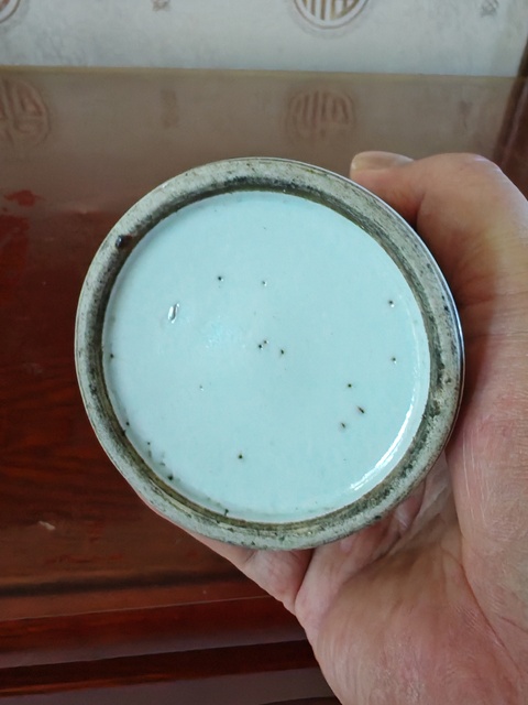 古玩陶瓷淺絳彩山水人物筆筒真品鑒賞圖