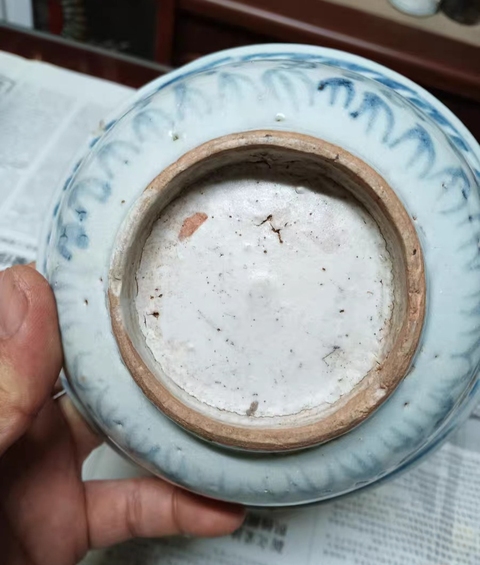 古玩陶瓷青花螺旋紋撇口碗真品鑒賞圖