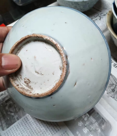 古玩陶瓷青花雨香齋款茶碗真品鑒賞圖