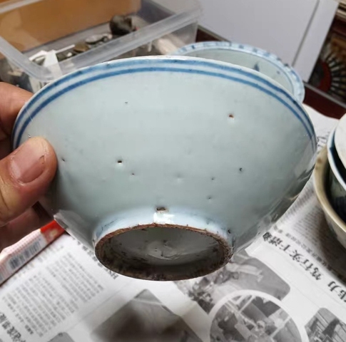 古玩陶瓷青花雨香齋款茶碗真品鑒賞圖