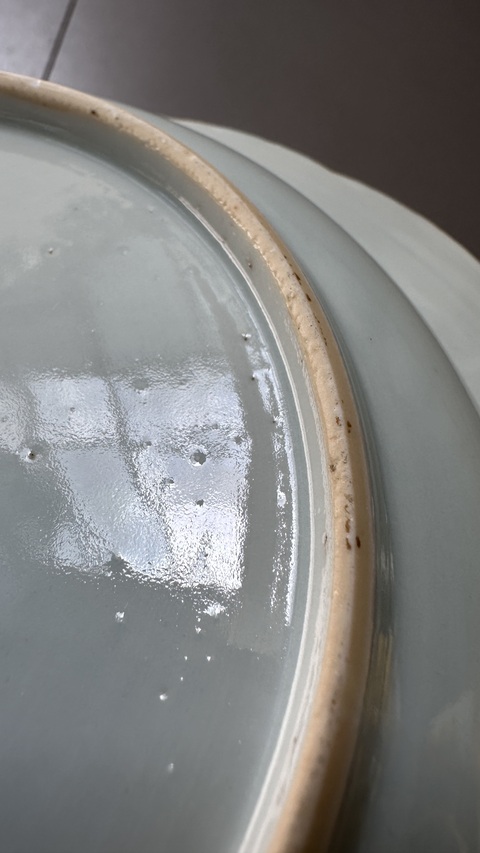 古玩陶瓷青花山水人物花口盤真品鑒賞圖