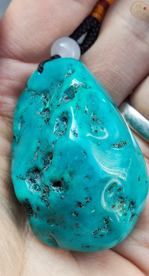 古玩玉器松石原石吊墜真品鑒賞圖