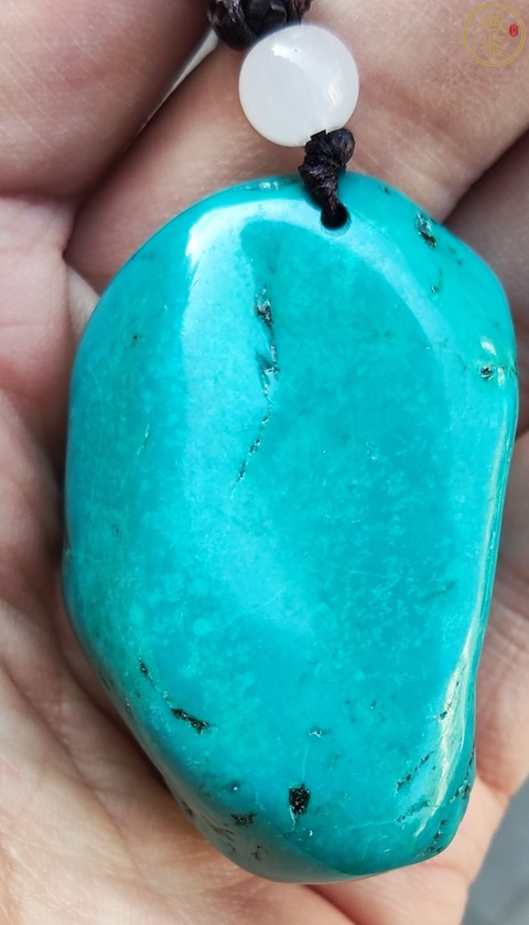 古玩玉器松石原石吊墜真品鑒賞圖