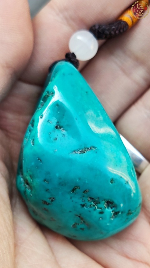 古玩玉器松石原石吊墜真品鑒賞圖