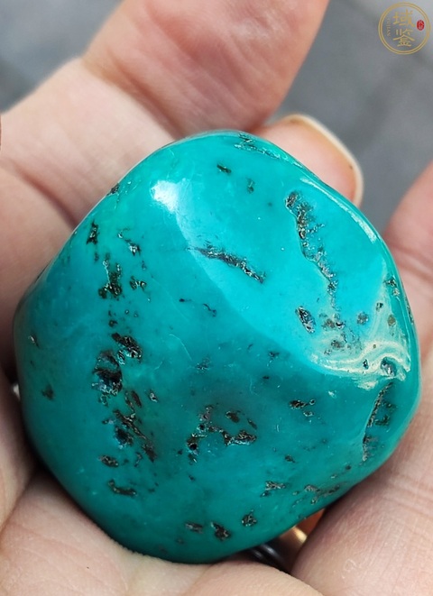 古玩玉器松石原石吊墜真品鑒賞圖