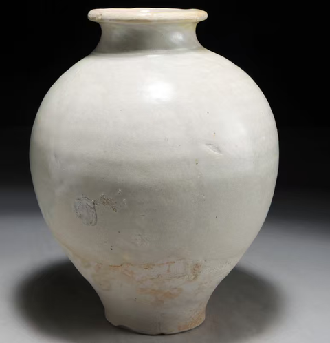 古玩陶瓷鞏縣窯白釉罐真品鑒賞圖