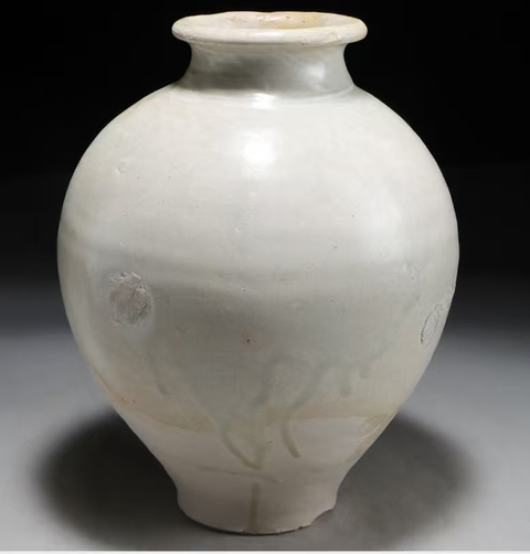 古玩陶瓷鞏縣窯白釉罐真品鑒賞圖