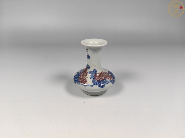 古玩陶瓷青花釉里紅撇口瓶真品鑒賞圖