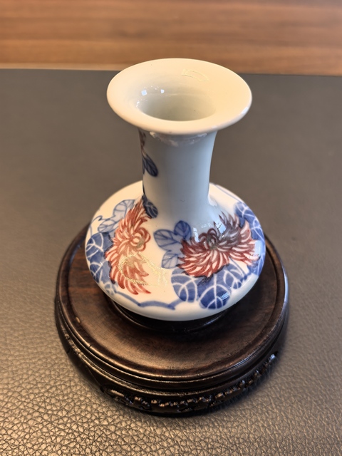 古玩陶瓷青花釉里紅撇口瓶真品鑒賞圖
