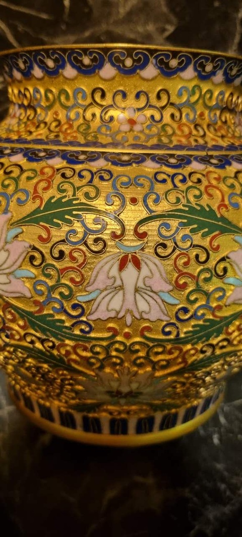 古玩雜項景泰藍將軍罐真品鑒賞圖