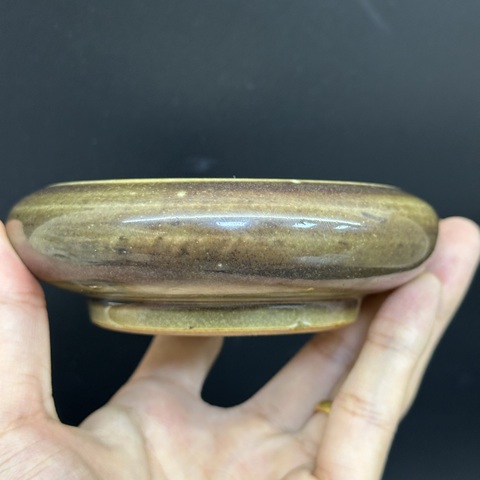 古玩陶瓷豇豆紅釉鏜鑼洗真品鑒賞圖