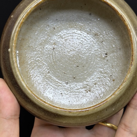 古玩陶瓷豇豆紅釉鏜鑼洗真品鑒賞圖