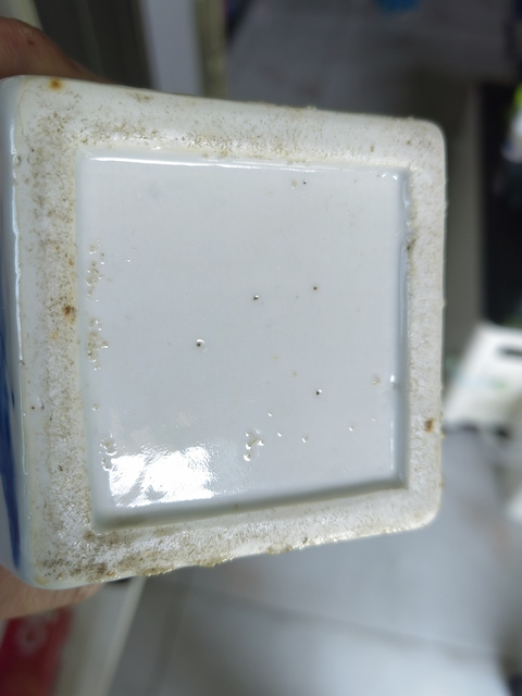 古玩陶瓷青花山水人物通景山水四方瓶真品鑒賞圖