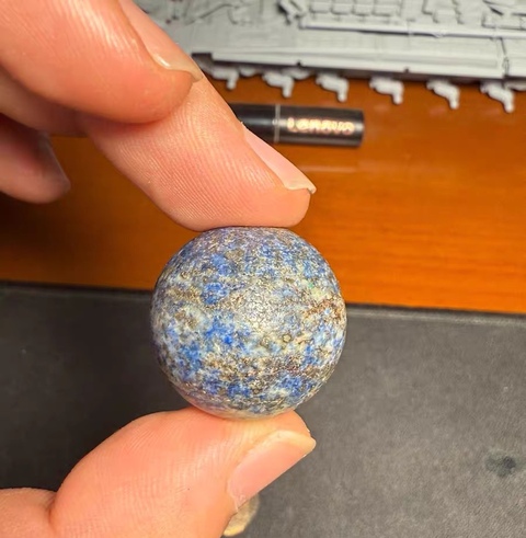 古玩玉器青金石帽頂真品鑒賞圖