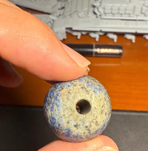 古玩玉器青金石帽頂真品鑒賞圖