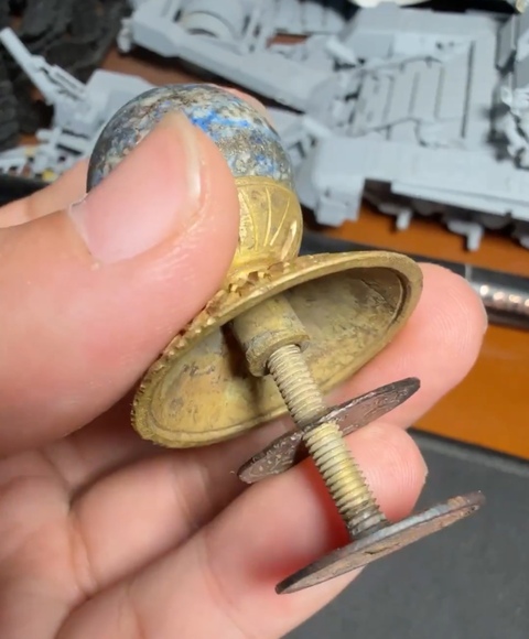 古玩玉器青金石帽頂真品鑒賞圖