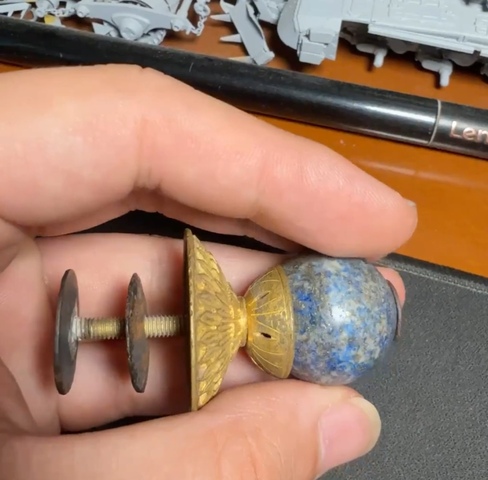 古玩玉器青金石帽頂真品鑒賞圖