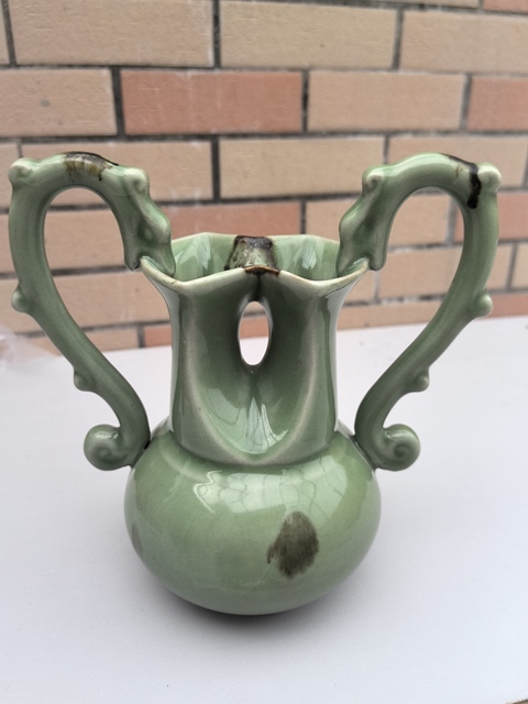 古玩陶瓷青釉雙龍瓶拍賣，當前價格0元