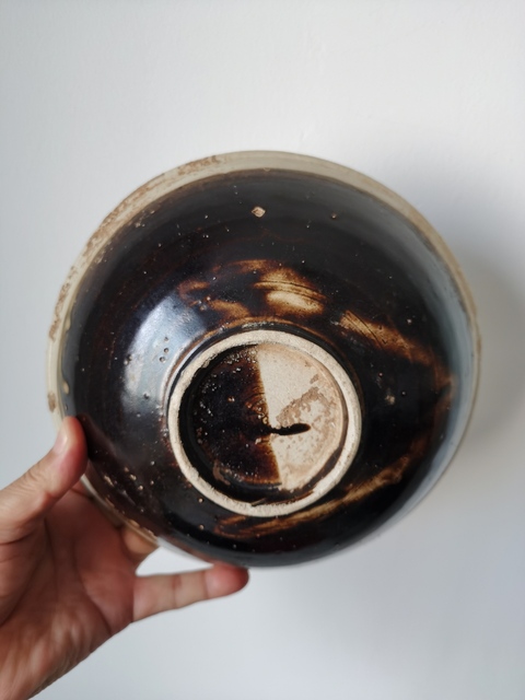 古玩陶瓷定窯系外黑內白大碗真品鑒賞圖