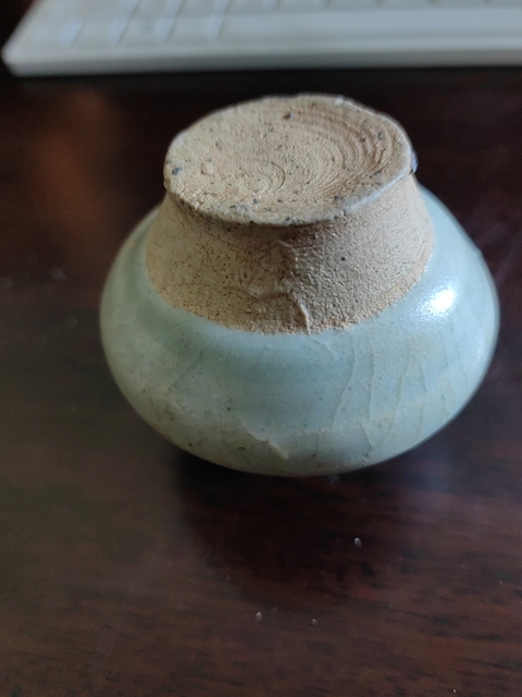 古玩陶瓷龍泉雙耳水盂真品鑒賞圖