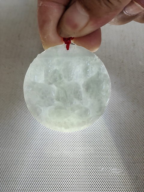 古玩玉器翡翠雕“文殊菩薩牌”拍賣,當前價格260元