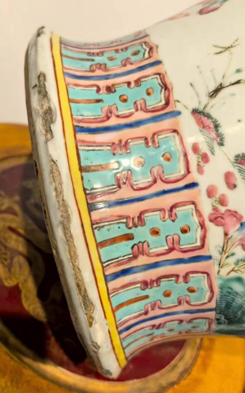 古玩陶瓷富貴大吉圖粉彩將軍罐真品鑒賞圖