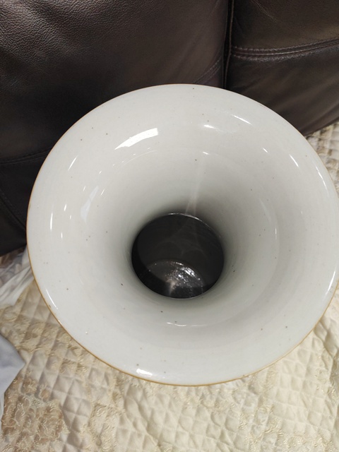 古玩陶瓷龍鳳紋粉彩撇口瓶真品鑒賞圖