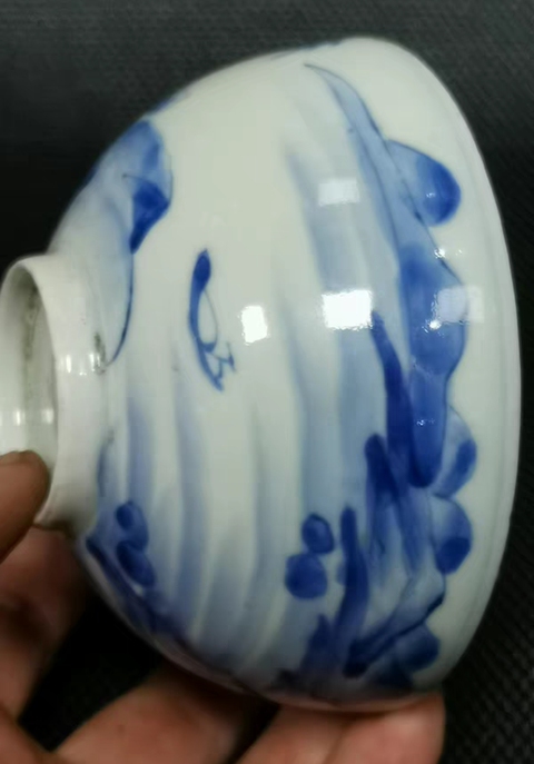 古玩陶瓷竹林人物紋碗真品鑒賞圖