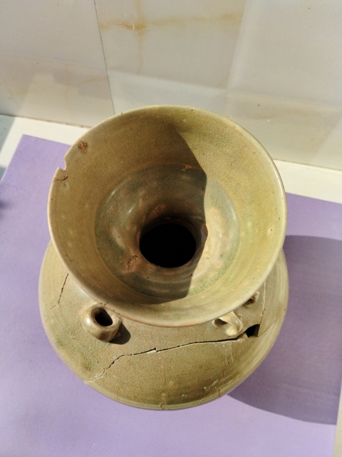古玩陶瓷岳州窯青釉六系盤(pán)口壺標(biāo)本真品鑒賞圖